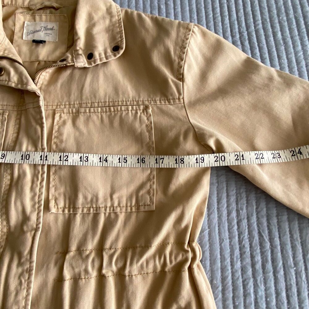 Universal Thread Women's XS Beige Utility Jacket Collared Button Front Casual - Picture 6 of 16